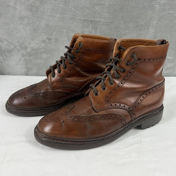 Polo Ralph Lauren Other - VTG Polo Ralph Lauren Boots Mens Size 10.5 D Brown Leather Wingtip Brogue 9899